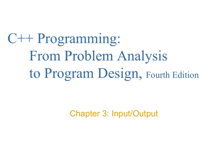 C++ programming from problem analysis to program design pdf