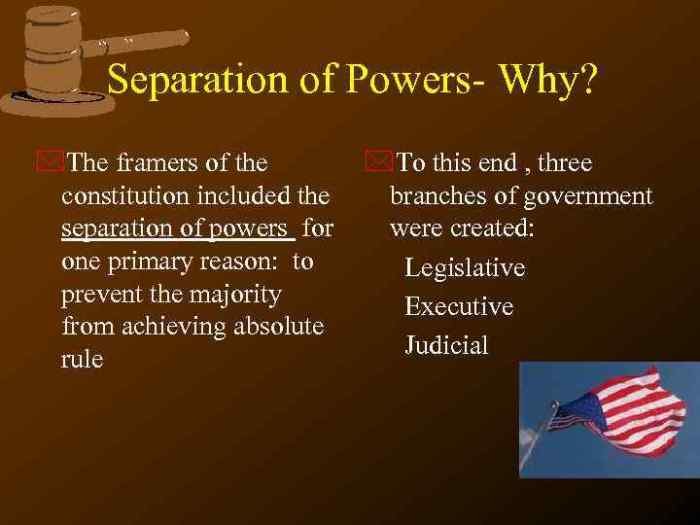 Separation powers why constitution framers included government branches three prevent judicial were ppt majority absolute achieving reason rule primary end